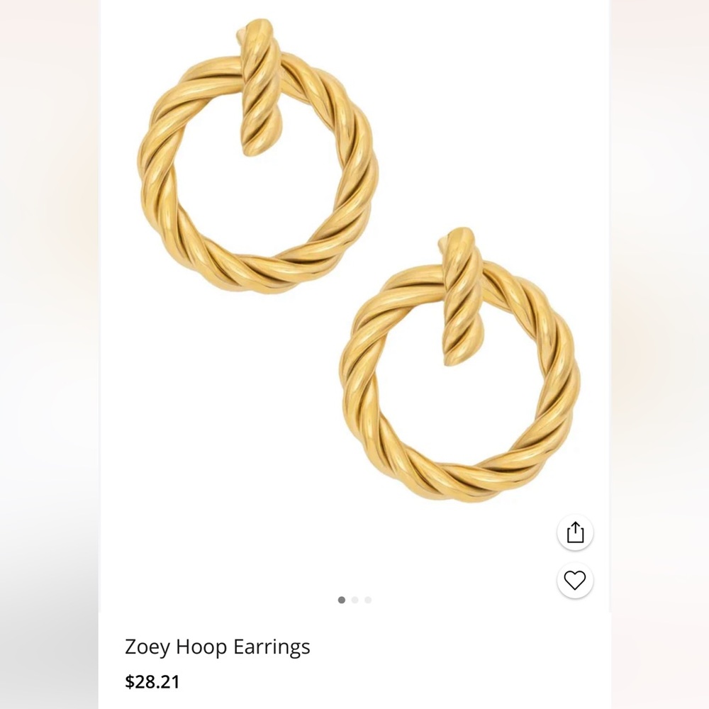 NWT Bohomoon Gold Zoey Hoop Earrings